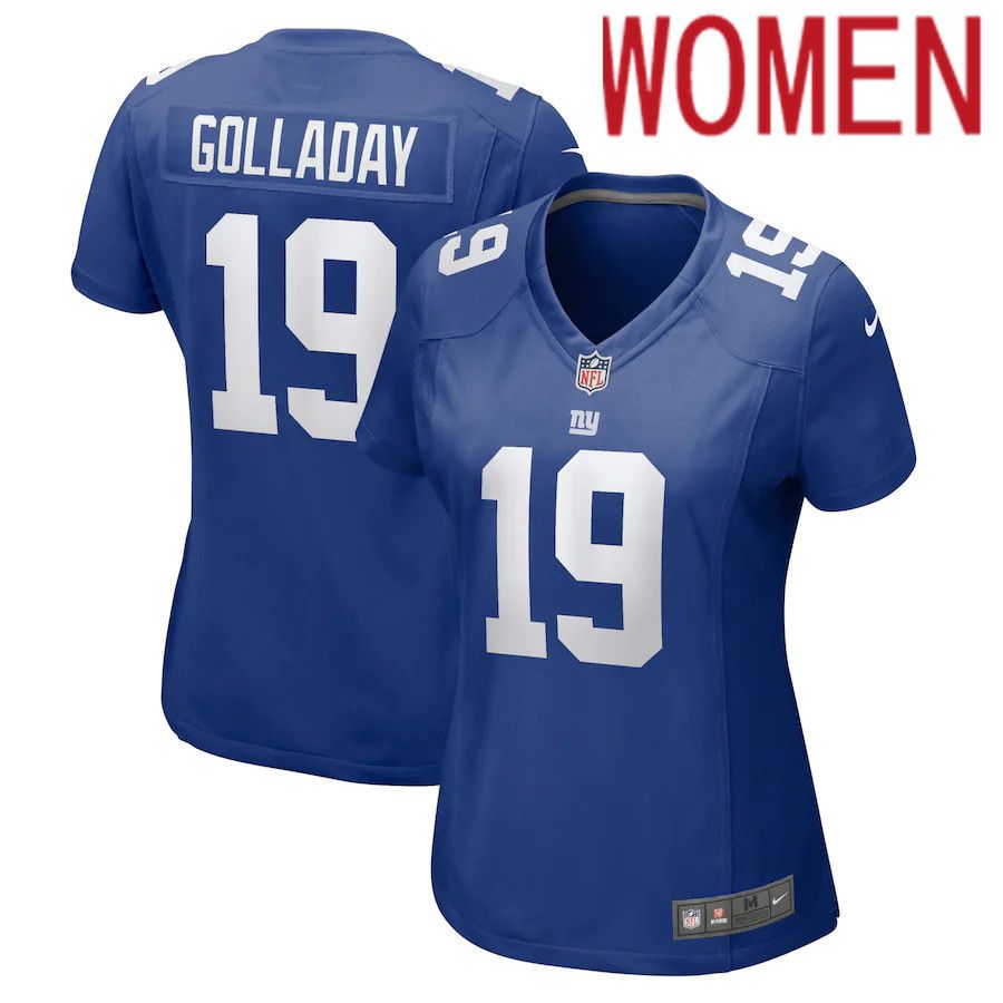 Women New York Giants #19 Kenny Golladay Nike Royal Game NFL Jersey->women nfl jersey->Women Jersey